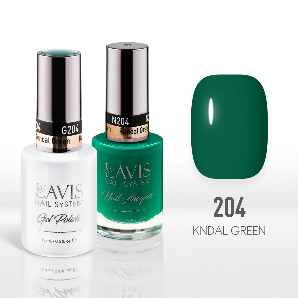 Lavis Gel Nail Polish Duo - 204 Green Colors - Kendal Green by LAVIS NAILS sold by DTK Nail Supply