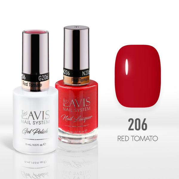 Lavis Gel Nail Polish Duo - 206 Crimson Colors - Red Tomato by LAVIS NAILS sold by DTK Nail Supply
