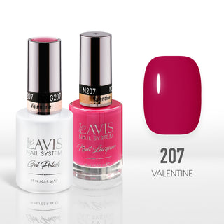  Lavis Gel Nail Polish Duo - 207 Vintage Rose Colors - Valentine by LAVIS NAILS sold by DTK Nail Supply