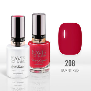 Lavis Gel Nail Polish Duo - 208 Scarlet Colors - Burnt Red by LAVIS NAILS sold by DTK Nail Supply