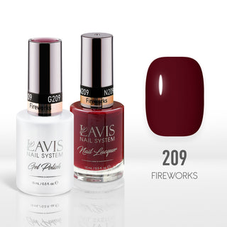 Lavis Gel Nail Polish Duo - 209 Crimson Colors - Fireworks by LAVIS NAILS sold by DTK Nail Supply