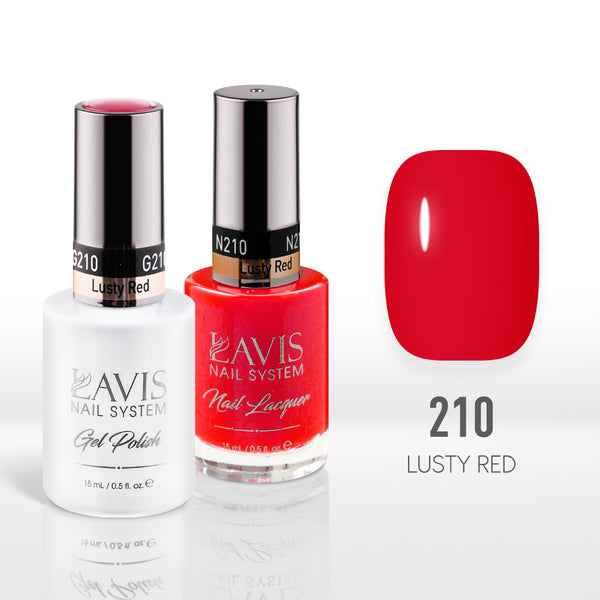 Lavis Gel Nail Polish Duo - 210 Scarlet Colors - Lusty Red by LAVIS NAILS sold by DTK Nail Supply