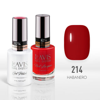 Lavis Gel Nail Polish Duo - 214 Scarlet Colors - Habanero Chile by LAVIS NAILS sold by DTK Nail Supply