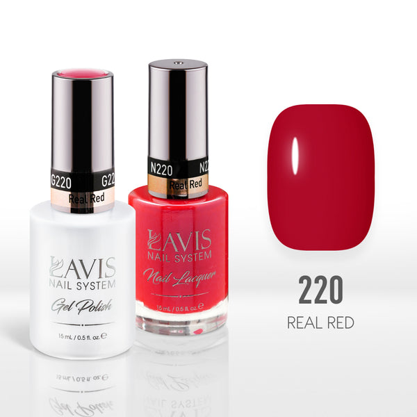 Lavis Gel Nail Polish Duo - 220 Scarlet Colors - Real Red by LAVIS NAILS sold by DTK Nail Supply