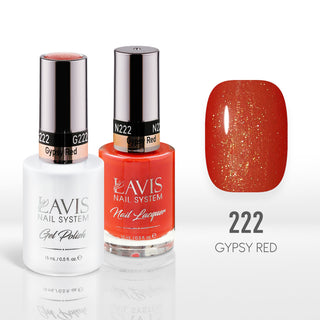  Lavis Gel Nail Polish Duo - 222 Shimmer, Red Colors - Gypsy Red by LAVIS NAILS sold by DTK Nail Supply