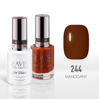  Lavis Gel Nail Polish Duo - 244 Brown Colors - Mahogany by LAVIS NAILS sold by DTK Nail Supply