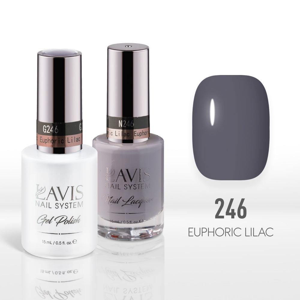 Lavis Gel Nail Polish Duo - 246 Gray Colors - Euphoric Lilac by LAVIS NAILS sold by DTK Nail Supply