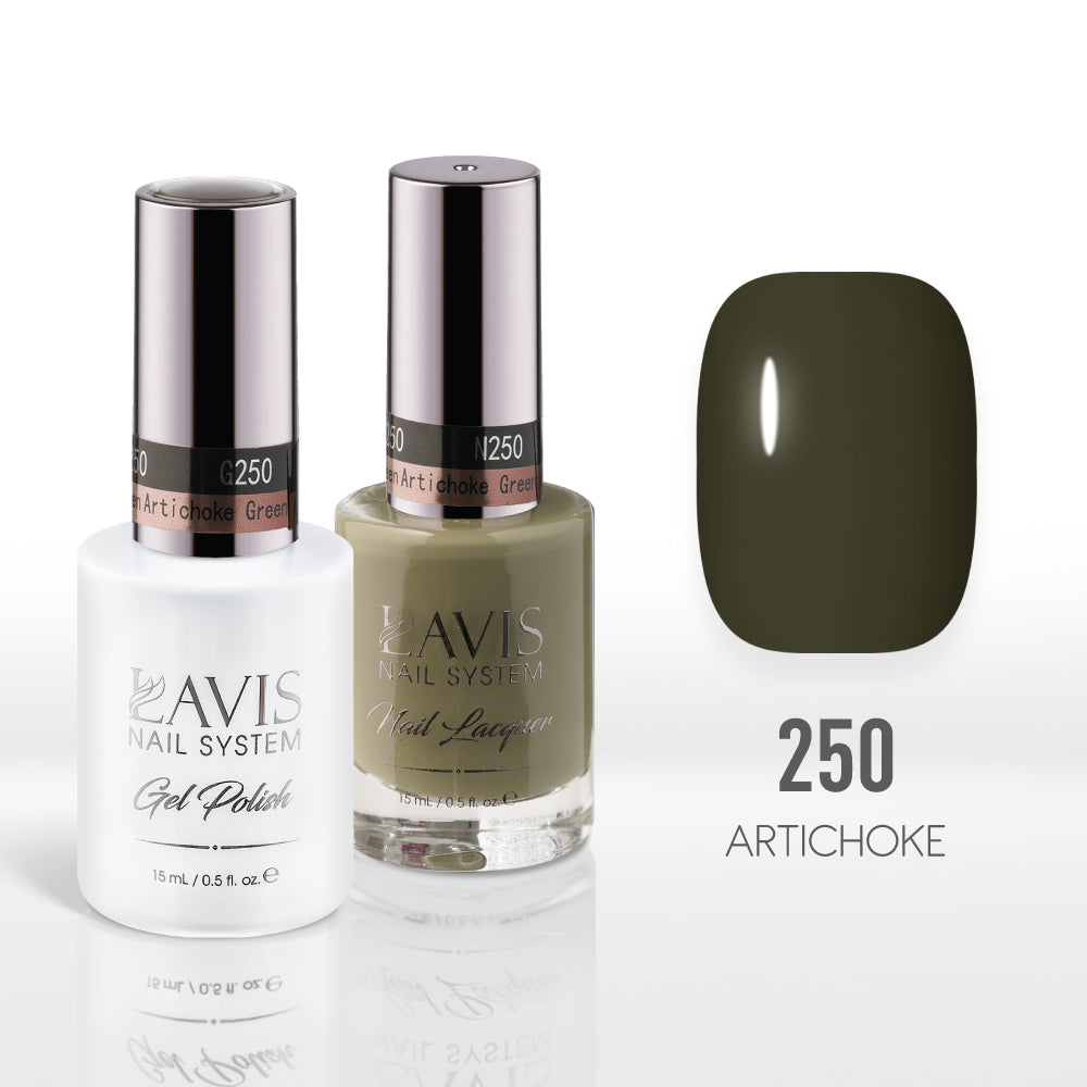 Lavis Gel Nail Polish Duo - 250 Moss Colors - Artichoke Green by LAVIS NAILS sold by DTK Nail Supply