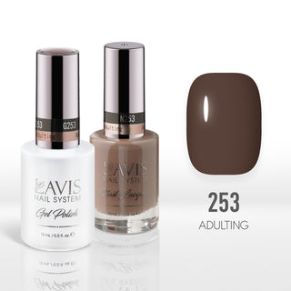  Lavis Gel Nail Polish Duo - 253 Brown Colors - Adulting by LAVIS NAILS sold by DTK Nail Supply