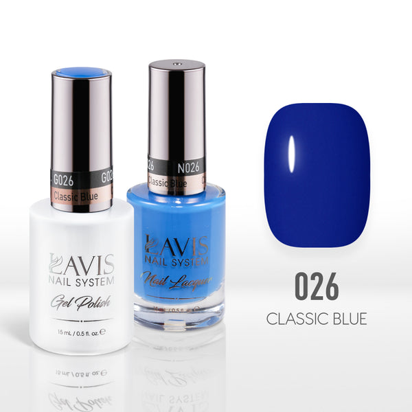  Lavis Gel Nail Polish Duo - 026 Classic Blue by LAVIS NAILS sold by DTK Nail Supply