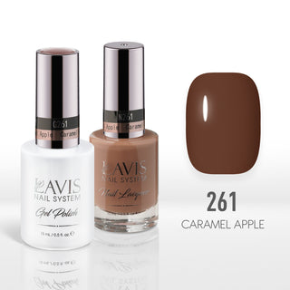 Lavis Gel Nail Polish Duo - 261 Brown Colors - Caramel Apple by LAVIS NAILS sold by DTK Nail Supply