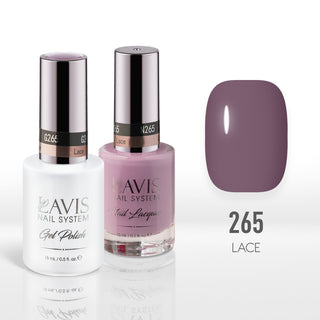 Lavis Gel Nail Polish Duo - 265 Mauve Colors - Lace by LAVIS NAILS sold by DTK Nail Supply