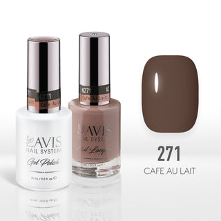  Lavis Gel Nail Polish Duo - 271 Brown Colors - Cafe Au Lait by LAVIS NAILS sold by DTK Nail Supply