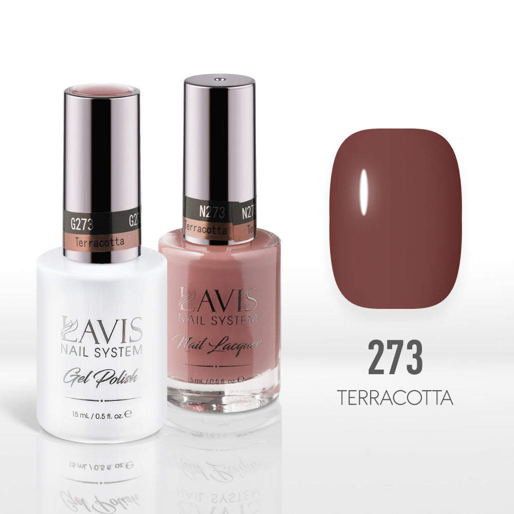 Lavis Gel Nail Polish Duo - 273 Vintage Rose Colors - Terracotta by LAVIS NAILS sold by DTK Nail Supply