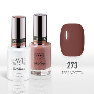  Lavis Gel Nail Polish Duo - 273 Vintage Rose Colors - Terracotta by LAVIS NAILS sold by DTK Nail Supply