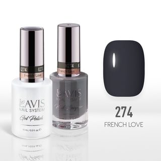Lavis Gel Nail Polish Duo - 274 Gray Colors - French Love