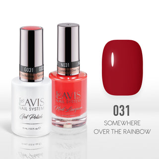  Lavis Gel Nail Polish Duo - 031 Red, Neon Colors - Somewhere Over The Rainbow by LAVIS NAILS sold by DTK Nail Supply