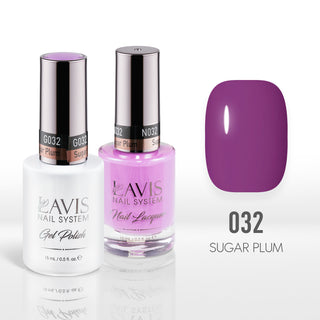 Lavis Gel Nail Polish Duo - 032 Purple, Neon Colors - Sugar Plum