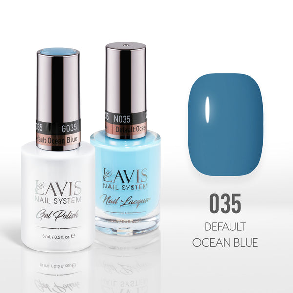  Lavis Gel Nail Polish Duo - 035 Default Ocean Blue by LAVIS NAILS sold by DTK Nail Supply
