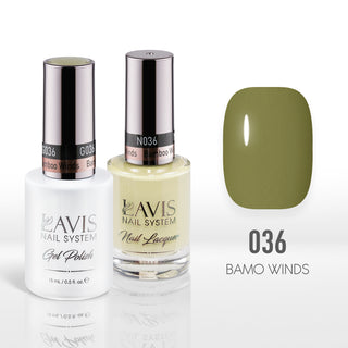  Lavis Gel Nail Polish Duo - 036 Green Colors - Bamboo Winds by LAVIS NAILS sold by DTK Nail Supply