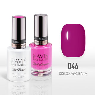 Lavis Gel Nail Polish Duo - 046 Pink, Purple Colors - Disco Magenta