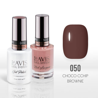  Lavis Gel Nail Polish Duo - 050 Brown Colors - Choco Chip Brownie by LAVIS NAILS sold by DTK Nail Supply