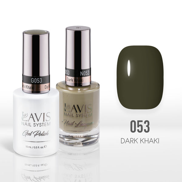  Lavis Gel Nail Polish Duo - 053 Dark Khaki by LAVIS NAILS sold by DTK Nail Supply