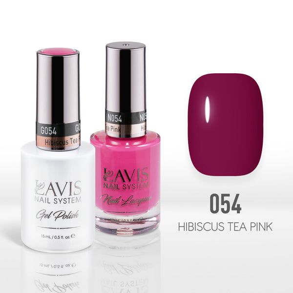  Lavis Gel Nail Polish Duo - 054 Hibiscus Tea Pink by LAVIS NAILS sold by DTK Nail Supply