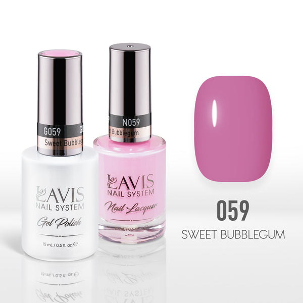  Lavis Gel Nail Polish Duo - 059 Sweet Bubblegum by LAVIS NAILS sold by DTK Nail Supply