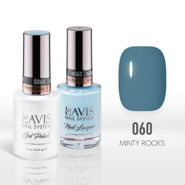  Lavis Gel Nail Polish Duo - 060 Minty Rocks by LAVIS NAILS sold by DTK Nail Supply