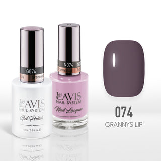  Lavis Gel Nail Polish Duo - 074 Purple Colors - Grannys Lip by LAVIS NAILS sold by DTK Nail Supply