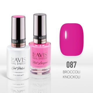  Lavis Gel Nail Polish Duo - 087 Pink, Neon Colors - Broccoli Knockoli by LAVIS NAILS sold by DTK Nail Supply
