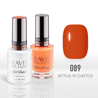  Lavis Gel Nail Polish Duo - 089 Orange, Neon Colors - Netflix 'n' Cheetos by LAVIS NAILS sold by DTK Nail Supply