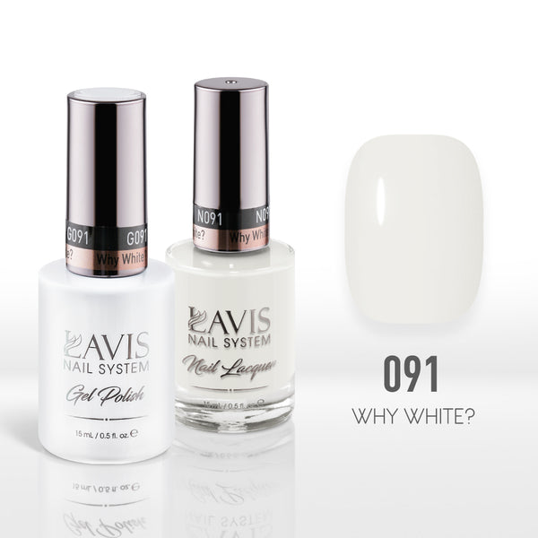  Lavis Gel Nail Polish Duo - 091 Why White? by LAVIS NAILS sold by DTK Nail Supply