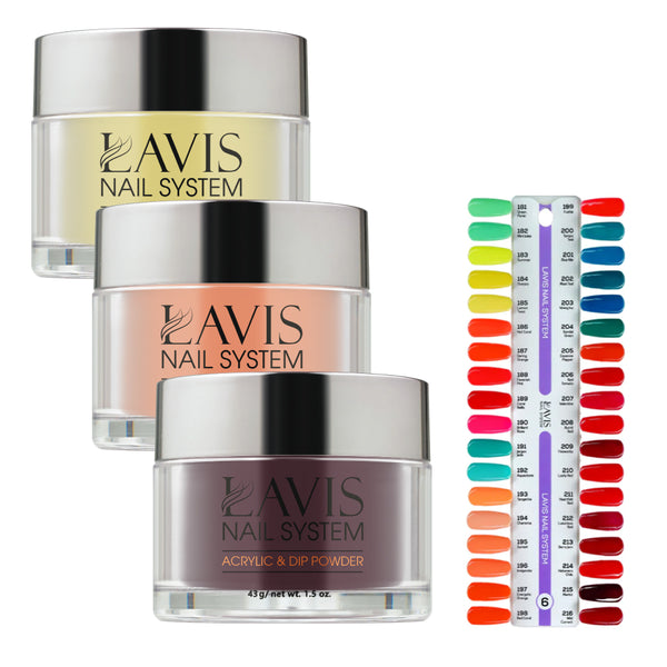  Lavis Acrylic & Dip Powder Part 6 (36 Colors): 181-216 - 1.5oz by LAVIS sold by DTK Nail Supply