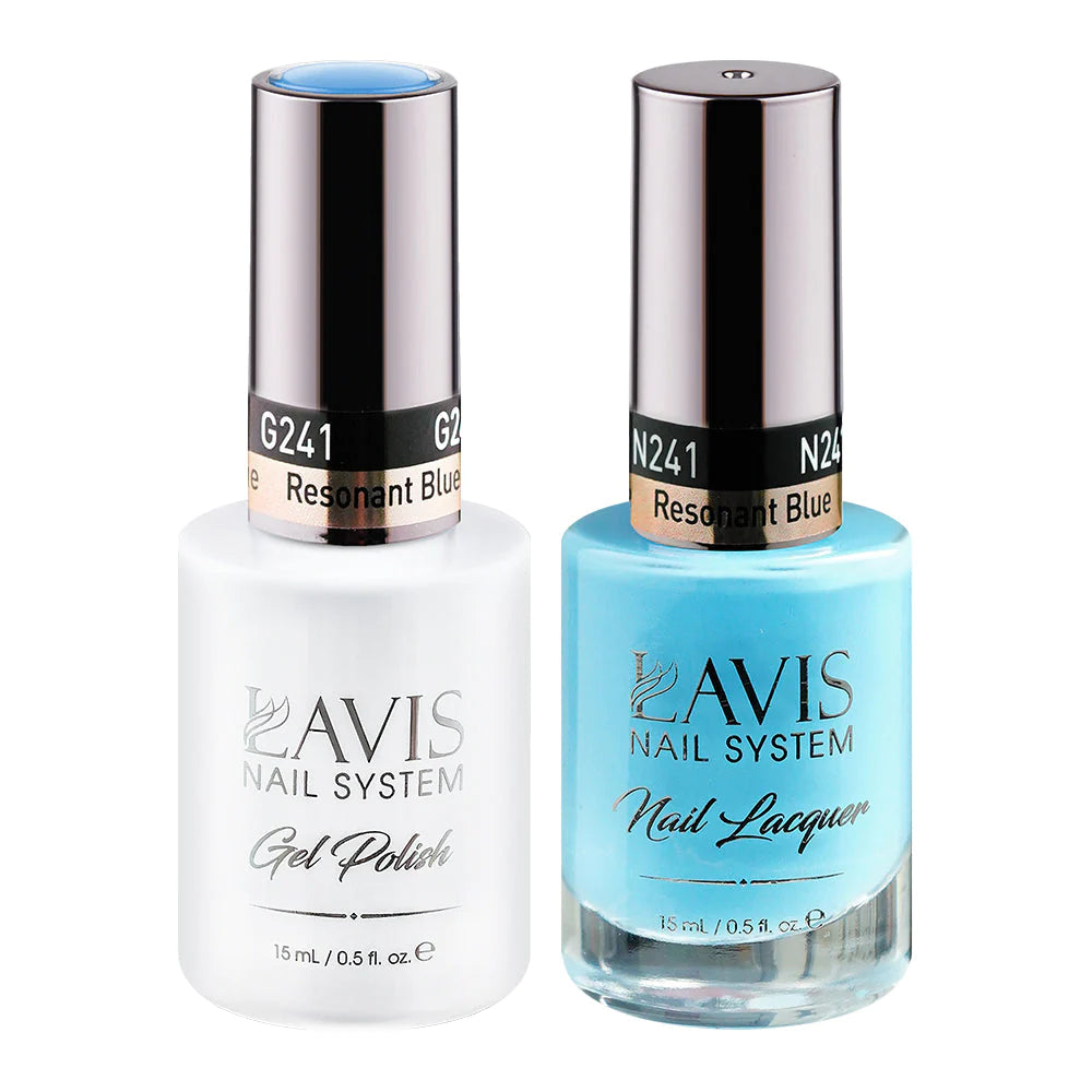 Lavis Gel Nail Polish Duo - 241 (Ver 2) Blue Colors - Resonant Blue by LAVIS NAILS sold by DTK Nail Supply