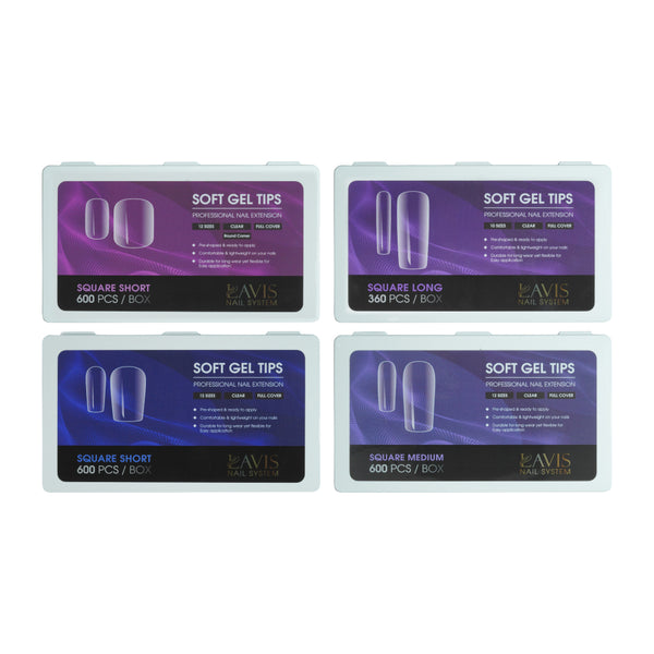 LAVIS Square - Soft Gel Tips by LAVIS NAILS TOOL sold by DTK Nail Supply