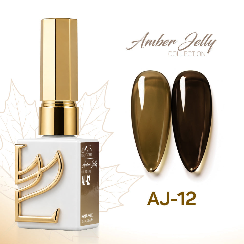 LAVIS Set 12 Colors - Gel Polish 0.5 oz - Amber Jelly Collection