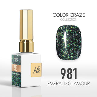 LDS Color Craze Gel Nail Polish - 981 Emerald Glamour - 0.5oz