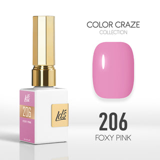  LDS Color Craze Collection - 206 Foxy Pink - Gel Polish 0.5oz