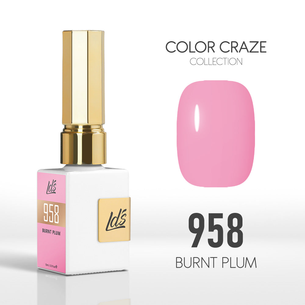 LDS Color Craze Gel Nail Polish - 958 Burnt Plum - 0.5oz