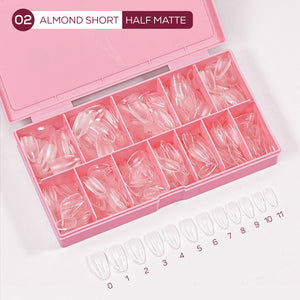 LDS - 02 Almond Short Half Matte Nail Tips (Full Cover) (Box of 600PCS)