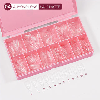 LDS - 04 Almond Long Half Matte Nail Tips (Full Cover) (Box of 600PCS)