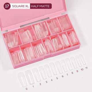 LDS - 17 Square XL Half Matte Nail Tips (Full Cover) (Box of 600PCS)