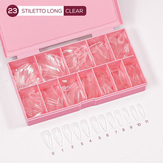 LDS - 23 Stiletto Long Clear Nail Tips (Full Cover) (Box of 600PCS)