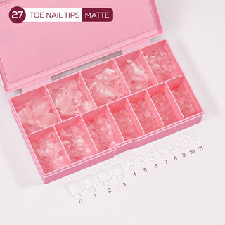 LDS - 27 Toe Nail Tips Matte Nail Tips (Full Cover) (Box of 600PCS)
