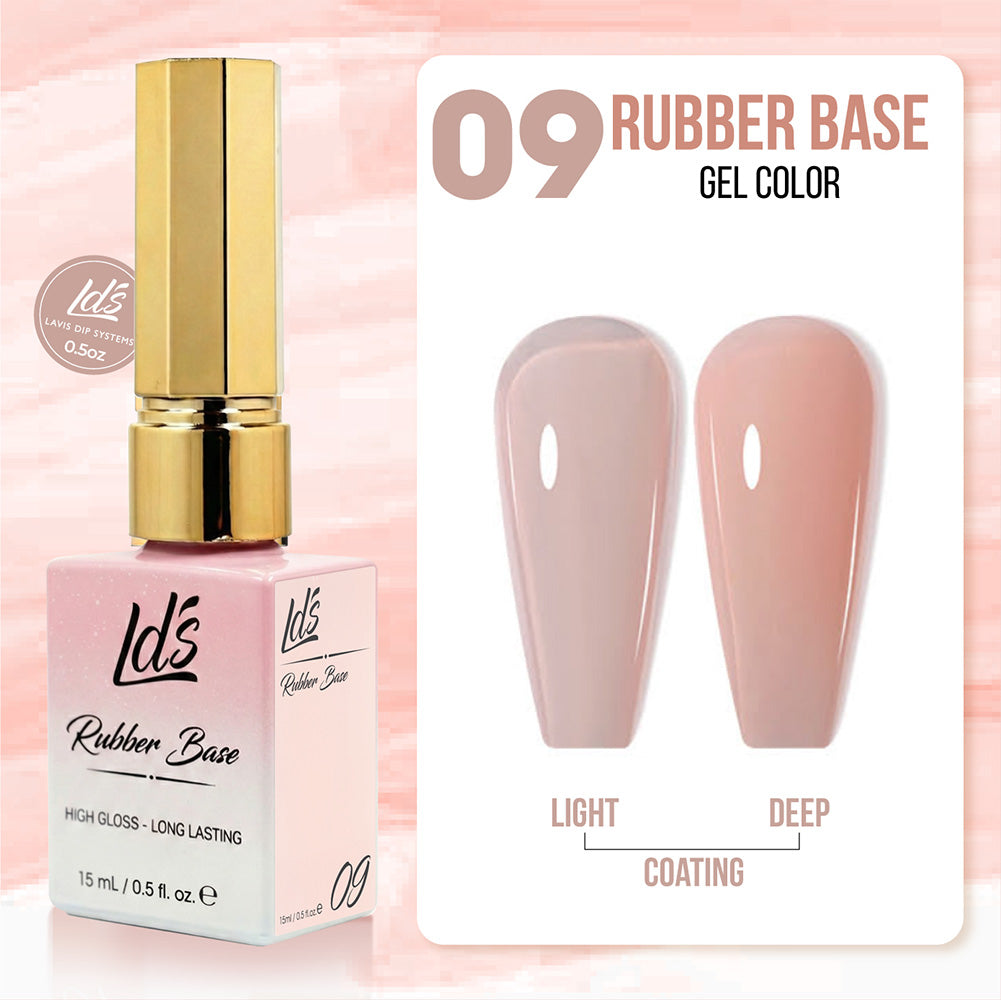 LDS Rubber Base Gel - RB-09 (Ver 2) - GEL POLISH 0.5 OZ - Bouncy Blush Collection