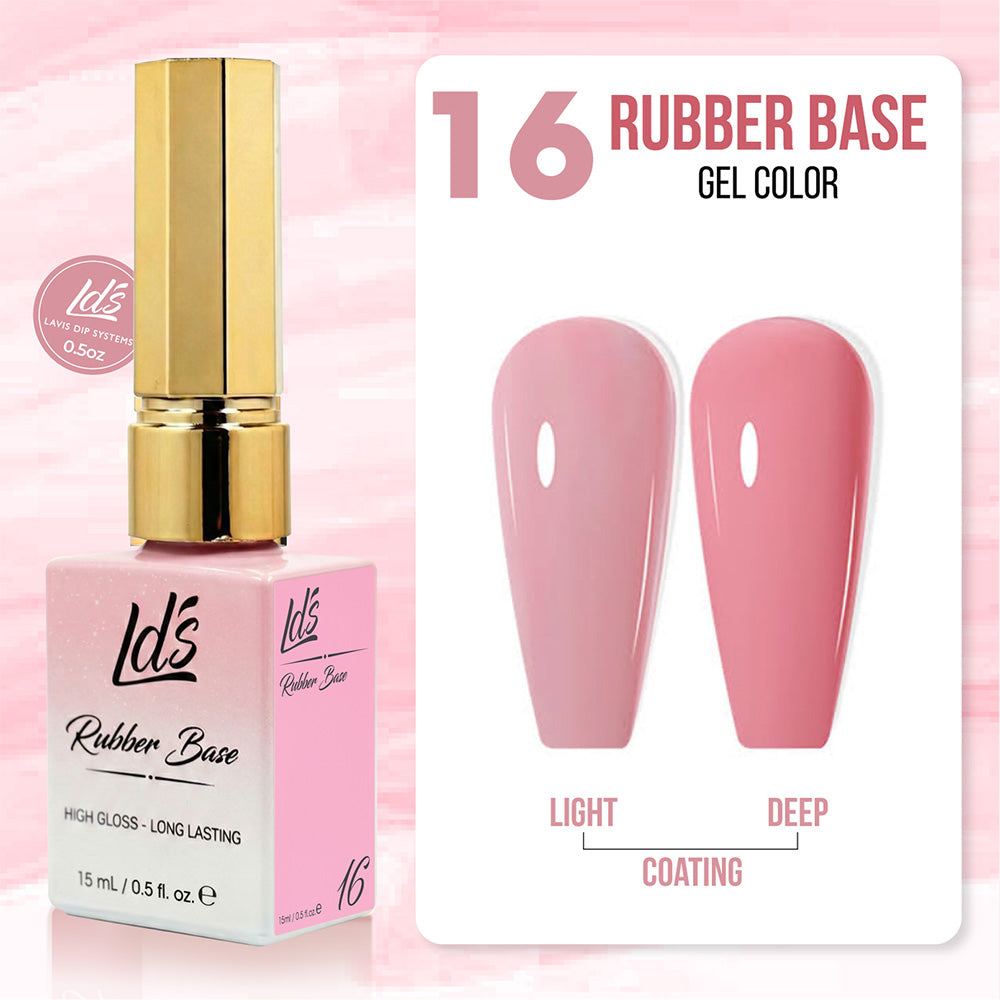 LDS Rubber Base Gel - RB-16 (Ver 2) - GEL POLISH 0.5 OZ - Bouncy Blush Collection