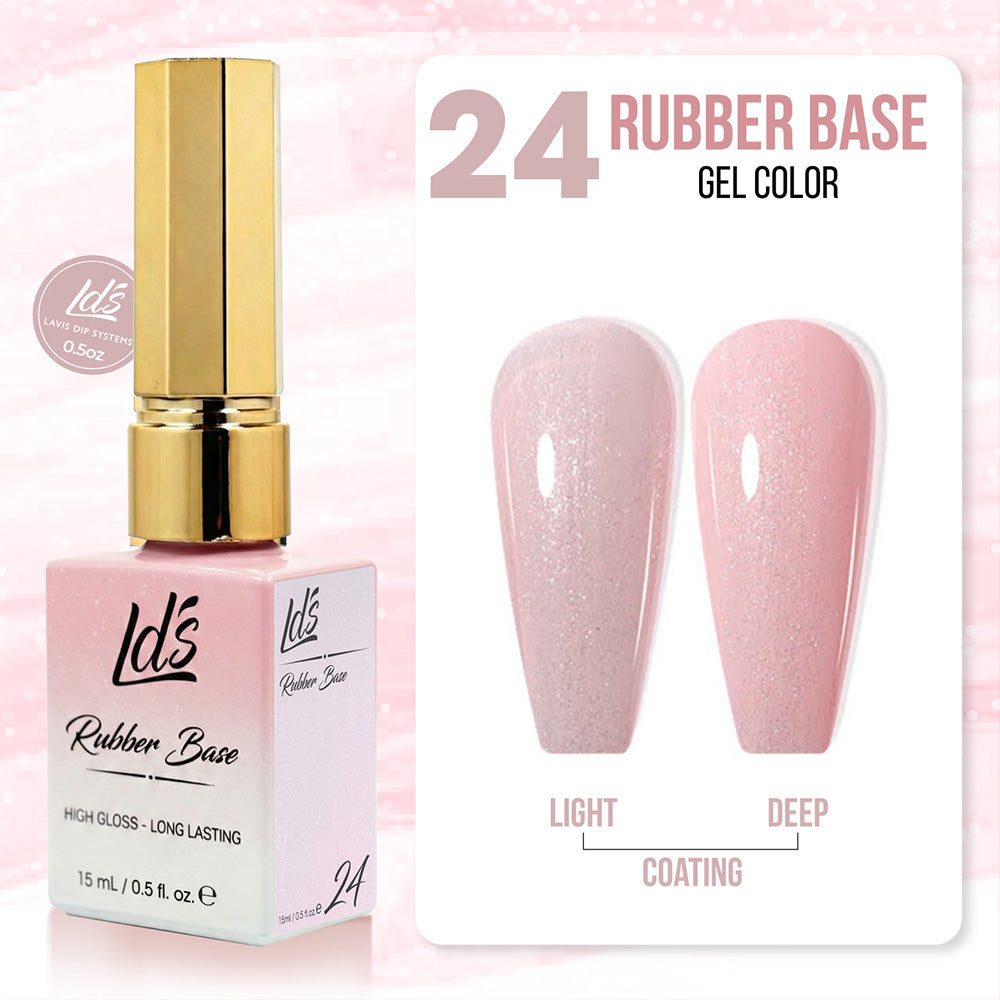 LDS Rubber Base Gel - RB-24 (Ver 2) - GEL POLISH 0.5 OZ - Bouncy Blush Collection