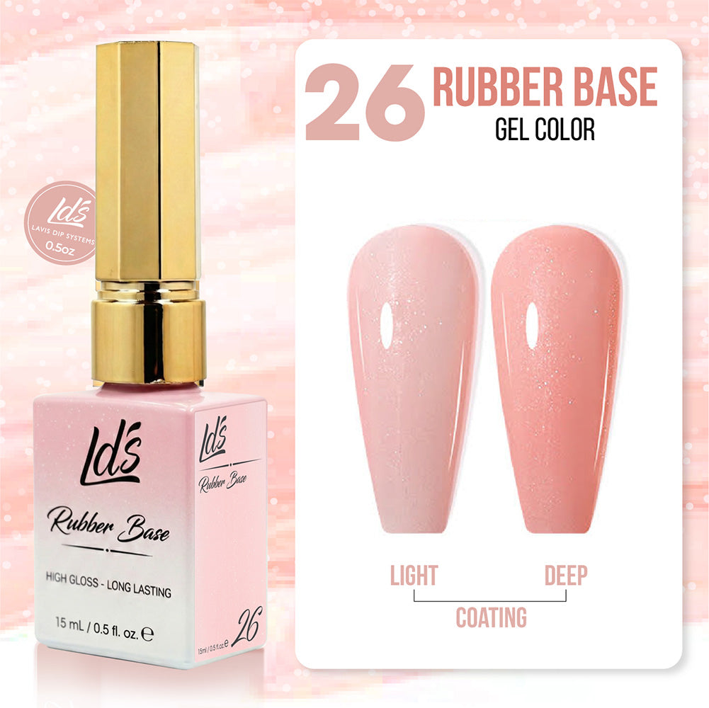 LDS Rubber Base Gel - RB-26 (Ver 2) - GEL POLISH 0.5 OZ - Bouncy Blush Collection